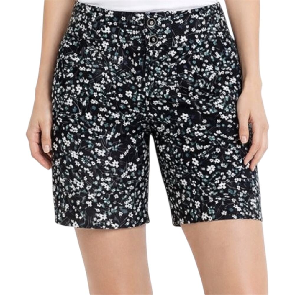 Shredly The MTB Shorts Cycling Biker Mid Rise Floral Trail Black Daisies 6